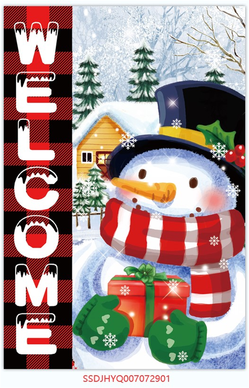 Merry Christmas&Happy New Year Garden Flag Decoration Designs - Yard Flag - Welcome Flag - Illustration For Commercial Use