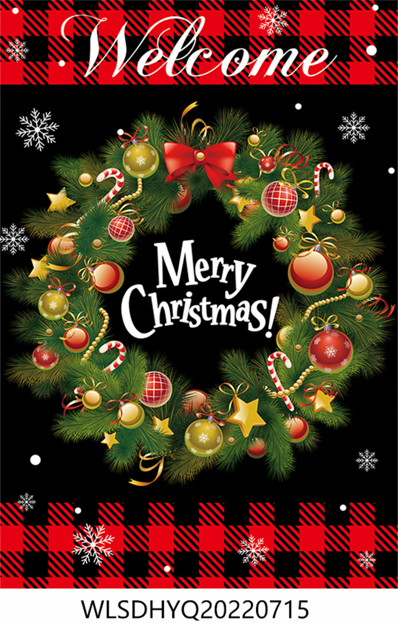 Merry Christmas&Happy New Year Garden Flag Decoration Designs - Yard Flag - Welcome Flag - Illustration For Commercial Use