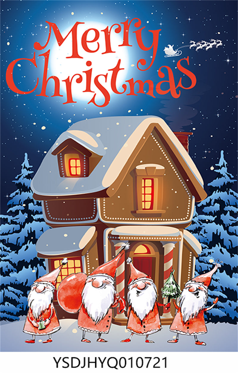 Merry Christmas&Happy New Year Garden Flag Decoration Designs - Yard Flag - Welcome Flag - Illustration For Commercial Use