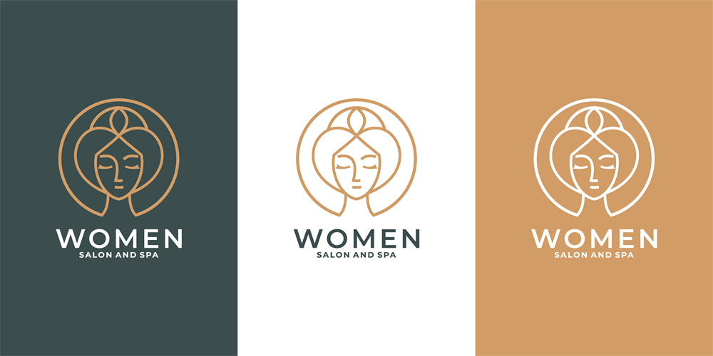 Woman Beauty Spa Organic logo badge design elements mockups