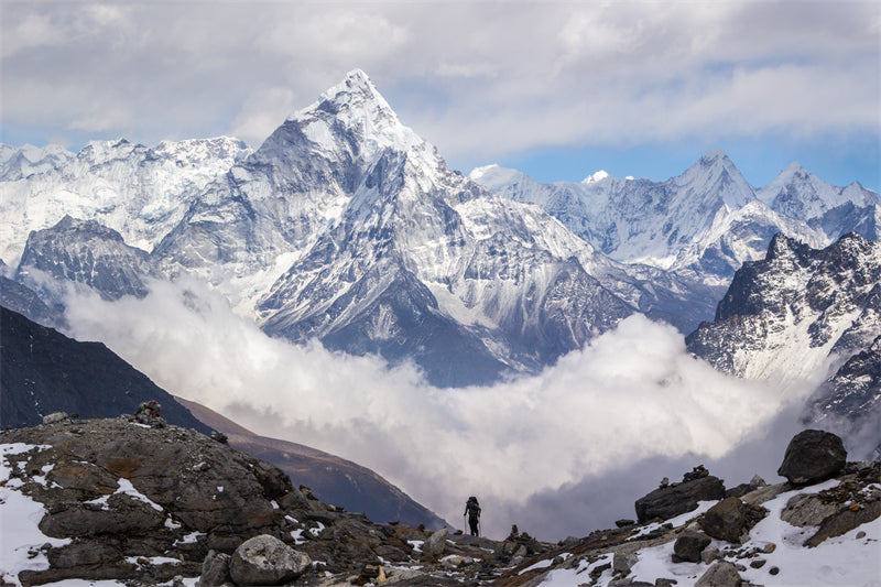 Mountain Himalaya ama dablam landscape view - sky mountain cloud Snowy peak region- Png/PSD/JPG/ Free Download