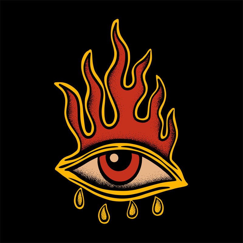 Handdraw Eye Ball Illustration - Vector -Logo Design -Flaming Eyes Balls   