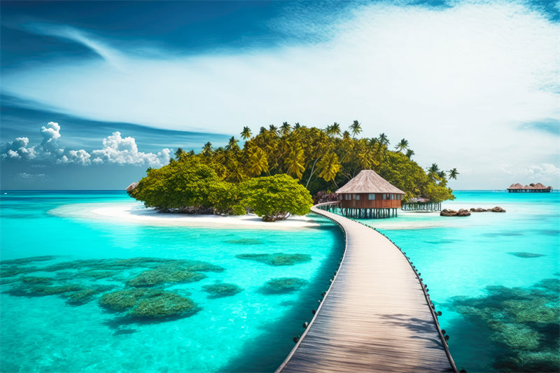 Tourist Maldives - Seaside island beach ocean landscape - photo wallpaper background - Png/JPG/ Free Download