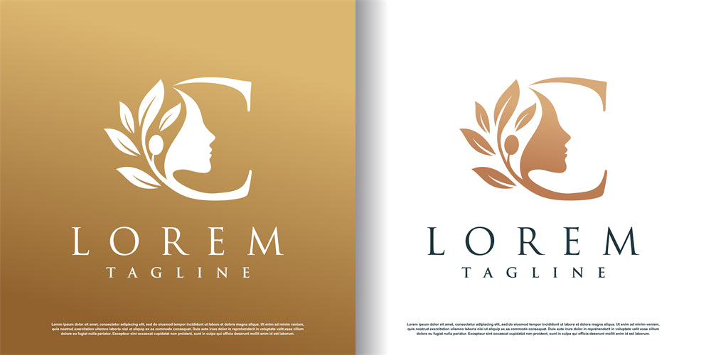 Woman Beauty Spa Organic logo badge design elements mockups
