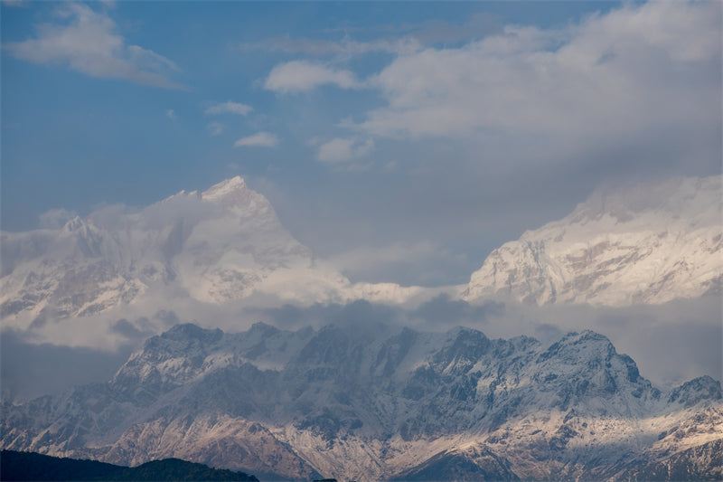 Paysage de l'Himalaya, Ama Dablam - Ciel, nuages, sommets enneigés - Téléchargement gratuit en PNG/PSD/JPG