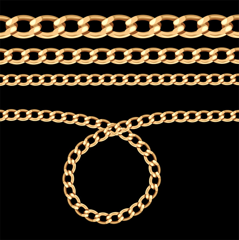 Gold Chain Illustration - Necklace - Vector Image Download   