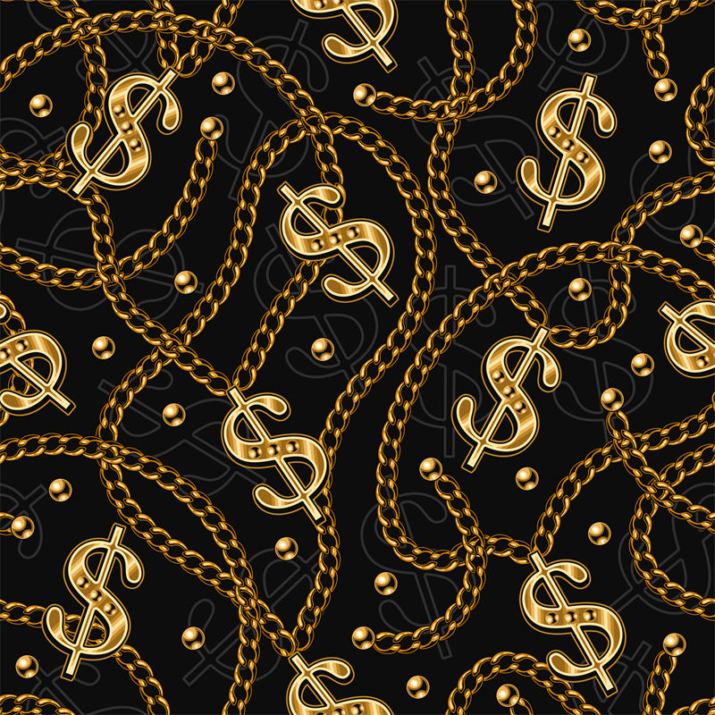 Gold Chain Illustration -$ Dollar -€ EURO - Necklace - Vector Image Download   