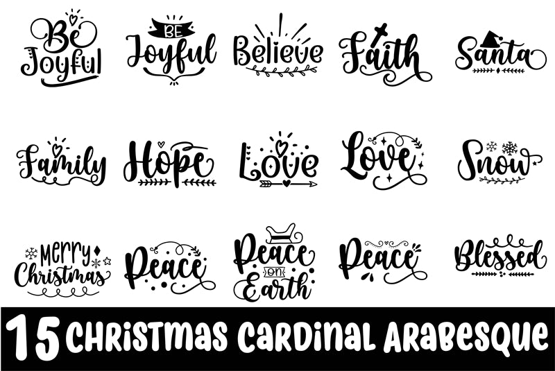 Merry Christmas Handwriting Elements - Vector - Illustration - Happy New yaer - Warm Wishes -Holly Jolly-Free Download