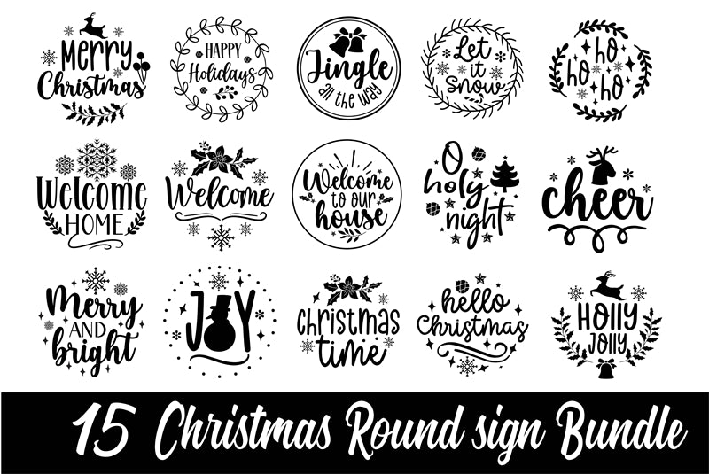 Merry Christmas Handwriting Elements - Vector - Illustration - Happy New yaer - Warm Wishes -Holly Jolly-Free Download