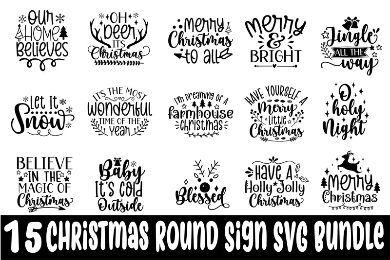 Merry Christmas Handwriting Elements - Vector - Illustration - Happy New yaer - Warm Wishes -Holly Jolly-Free Download