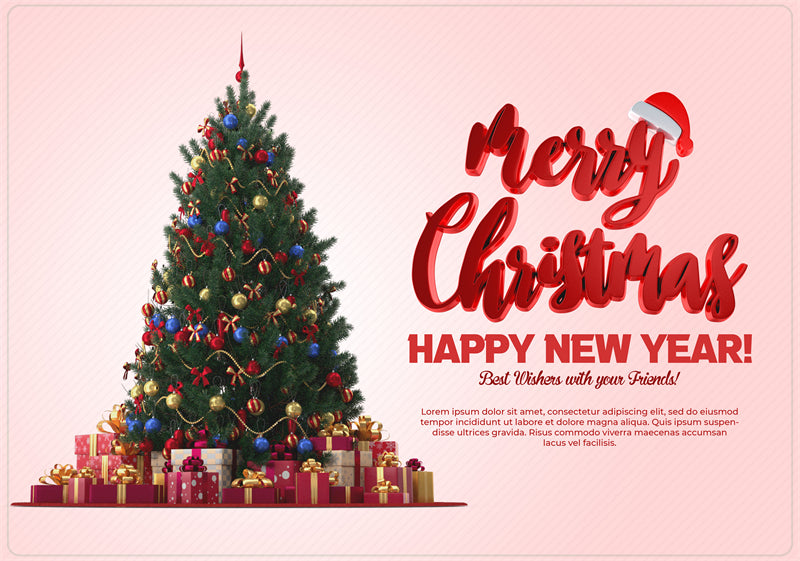 Luxurious Christmas Tree Photo Bakcground - Christmas Presents Decorative  - Png/PSD/JPG/ Free Download