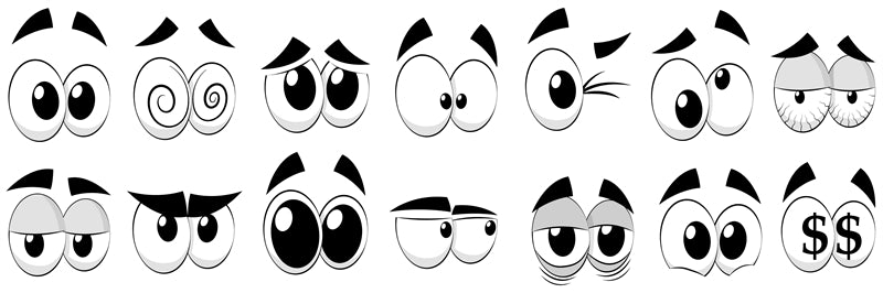 Clips d'yeux de dessin animé à la main - Visage de dessin animé - Globe oculaire de dessin animé - Halloween