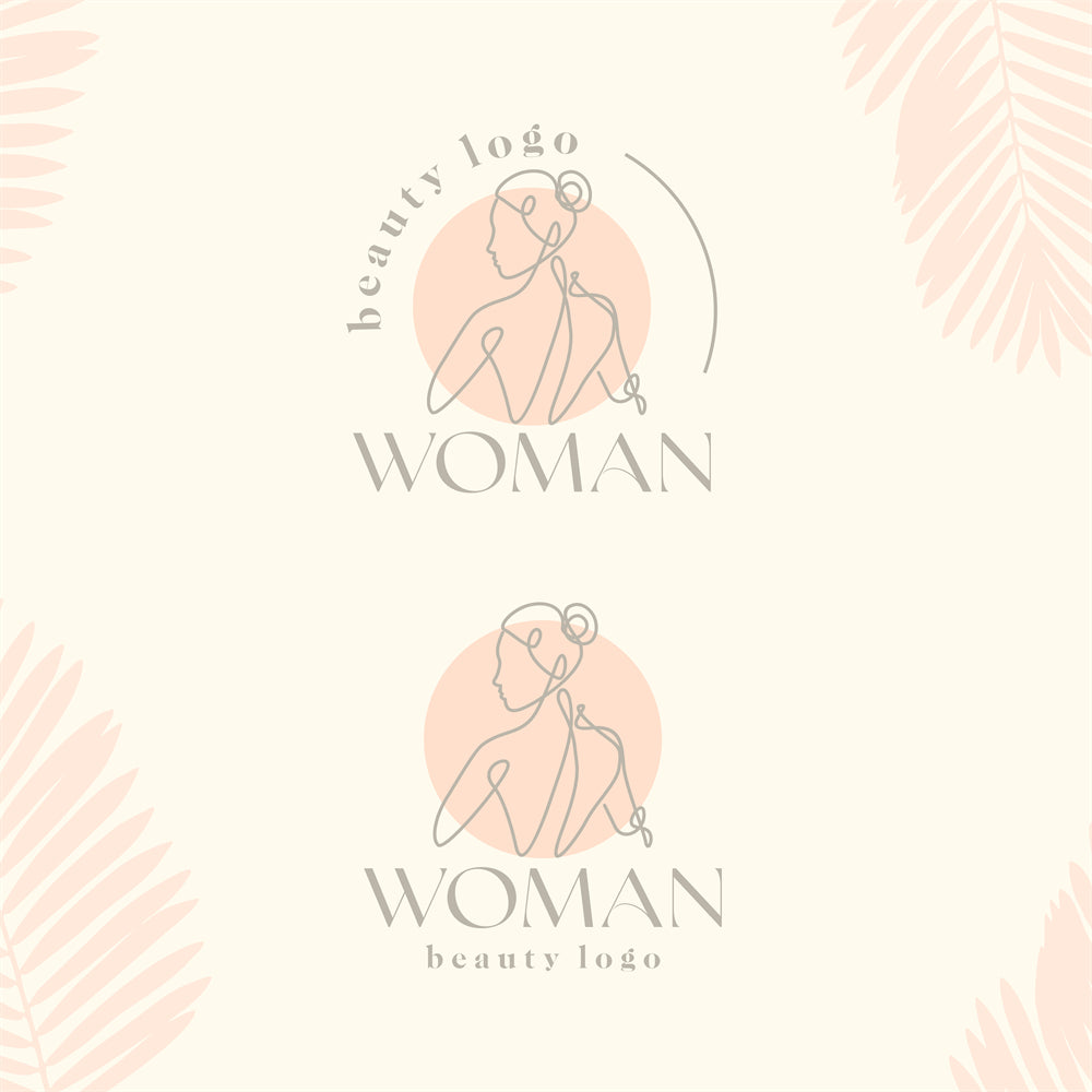 Woman Beauty Spa Organic logo badge design elements mockups