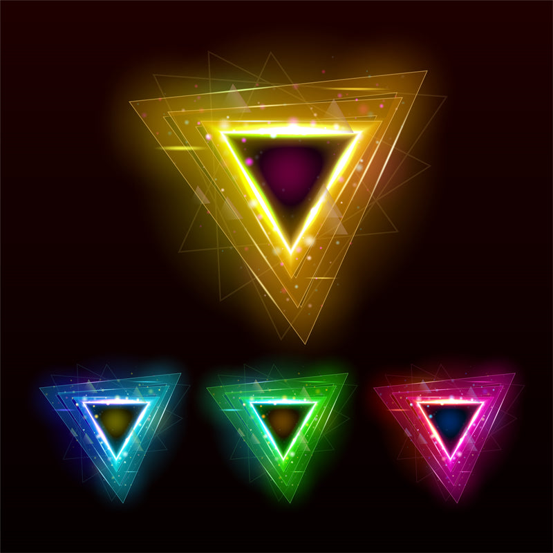 Fond d'écran Triangle néon - Modèle d'affiche graphique - Fond d'écran géométrique - Téléchargement gratuit au format PNG/PSD/JPG