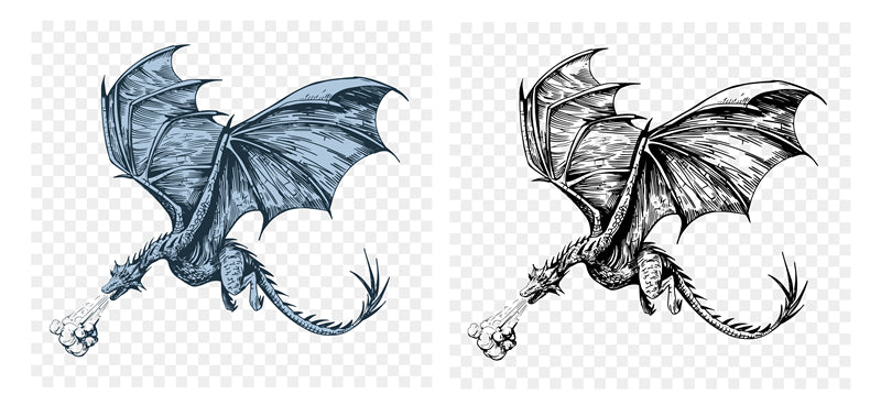 _flying_dragons_silhouettes_fire_breathing_reptiles_winged_medieval_dragons_mascots_scary_dragons_flat_vector_illustration_set_fairy_dragon_species_silhouettes