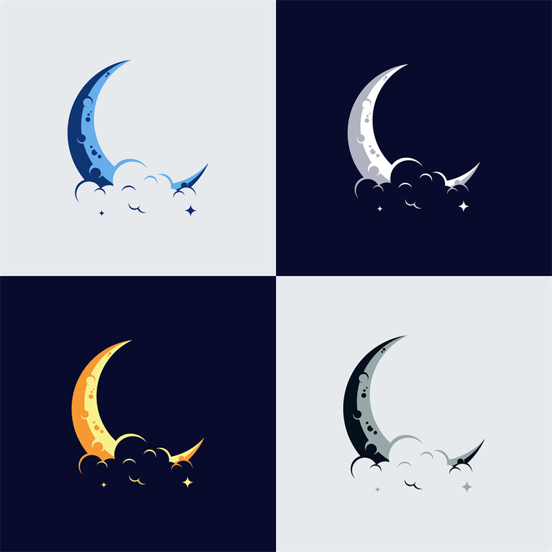 Éléments de dessin animé : Lune, clip, icône étoile au clair de lune, vecteur