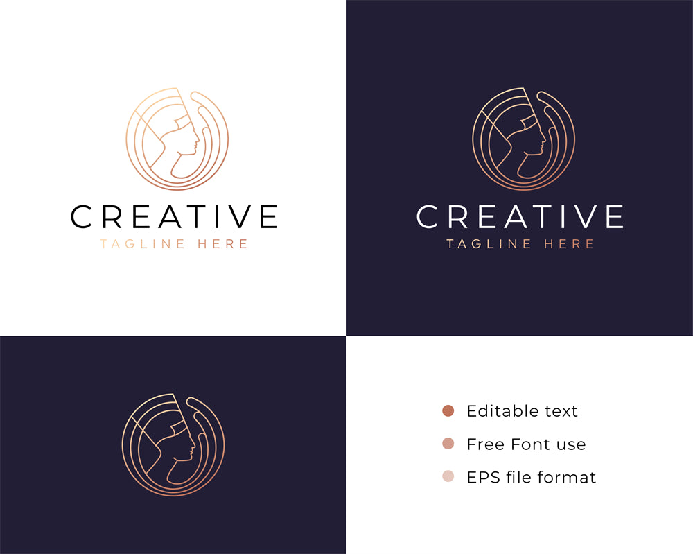 Woman Beauty Spa Organic logo badge design elements mockups