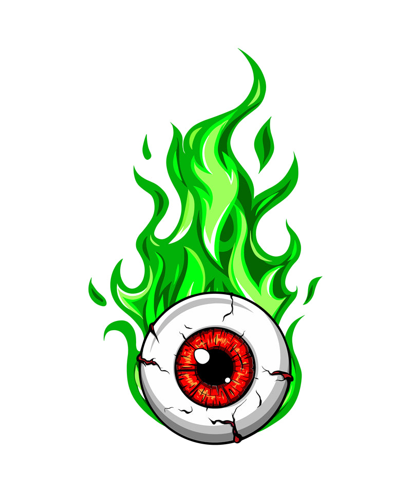 Illustration d'un globe oculaire dessiné à la main - Vecteur - Conception de logo - Yeux enflammés