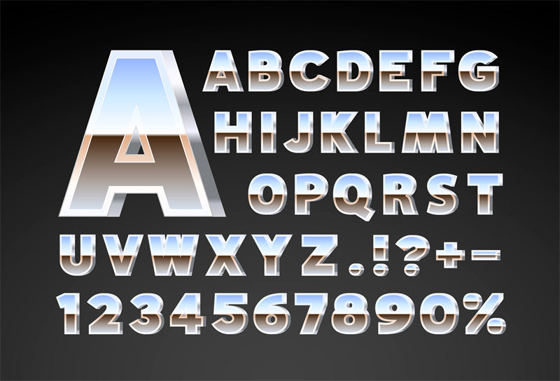 Silver ABC - Silver Font - Luxury Alphabet Design 