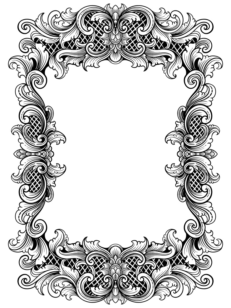 Collection de cadres de luxe, bordures victoriennes vintage, motifs décoratifs à la main - Téléchargement gratuit en format Png/PSD/JPG