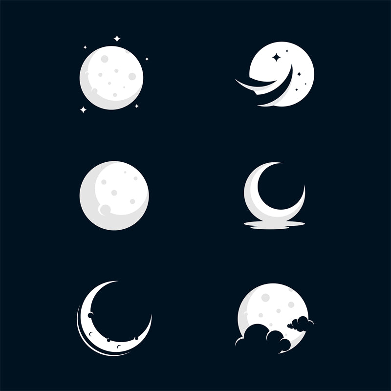 Collection Vintage Moon Set - Icônes - Éléments - Vecteur - Clair de lune