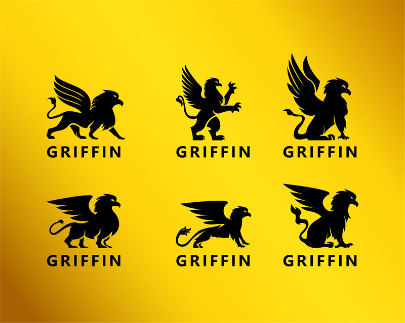 Traditional Logo Mockups Illustration - EU History Symbol Vector - King Crown Lion Griffin double-headed eagle Knight Castle