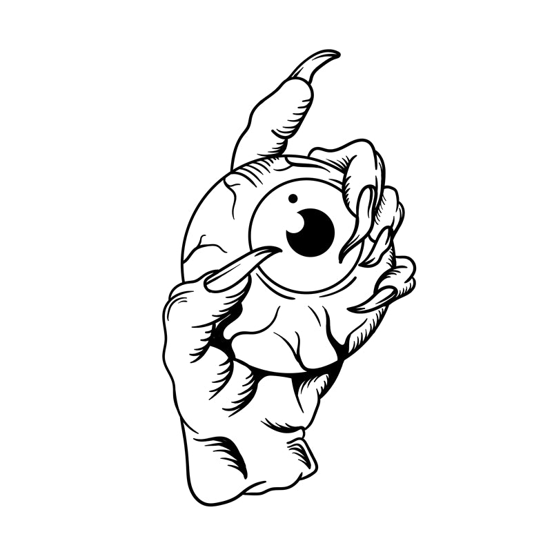 Handdraw Eye Ball Illustration - Vector -Logo Design -Flaming Eyes Balls   