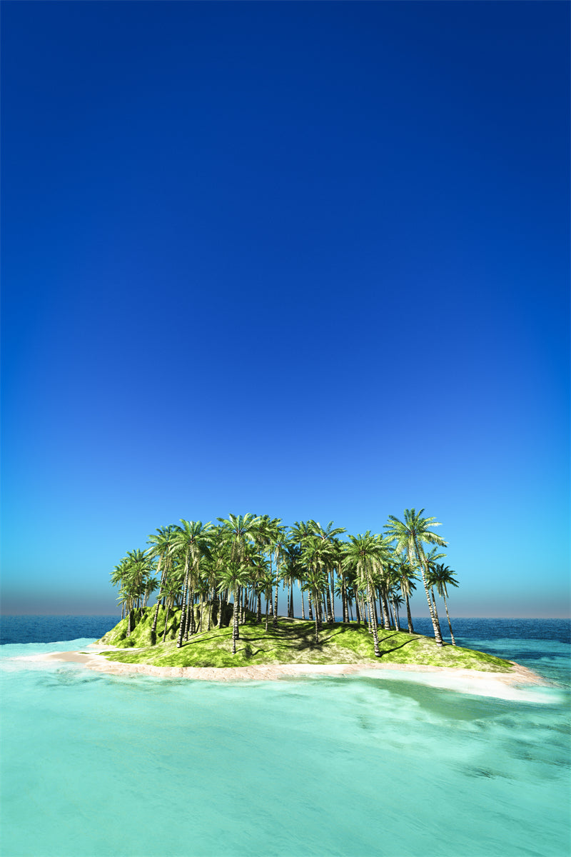 Paysage de bord de mer - Plage des Maldives avec palmiers - Plage tropicale des Caraïbes - Téléchargement gratuit en PNG/PSD/JPG