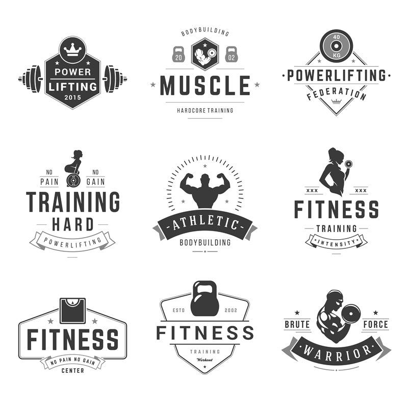 Muscle - GYM CLUB- FITNESS -HEALTHY BODY BUILDING -LOGO IMAGE VECTOR 