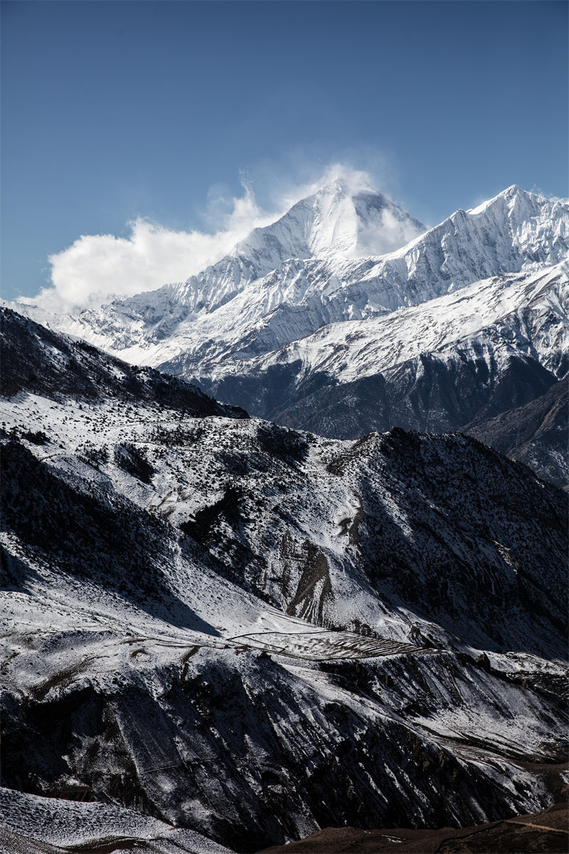 Mountain Himalaya ama dablam landscape view - sky mountain cloud Snowy peak region- Png/PSD/JPG/ Free Download