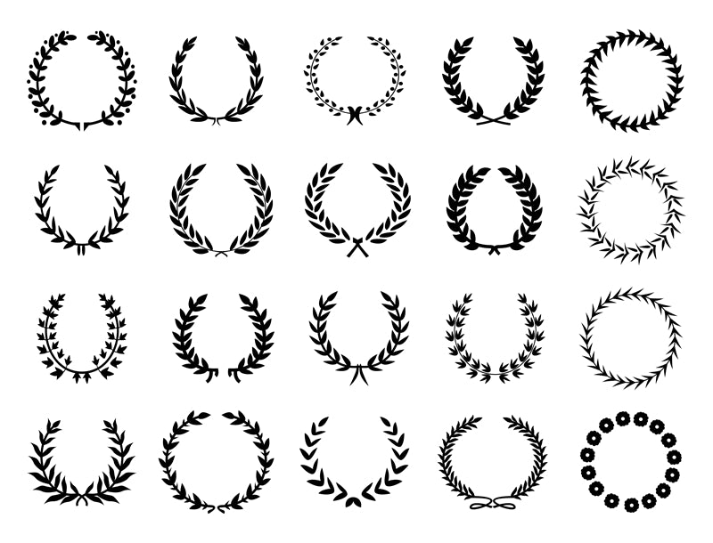 Collection de dessins vectoriels de branches et de couronnes à télécharger gratuitement - Illustration Décor PNG/PSD/JPG