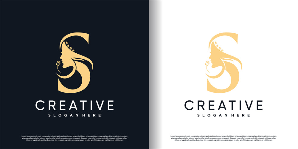Woman Beauty Spa Organic logo badge design elements mockups