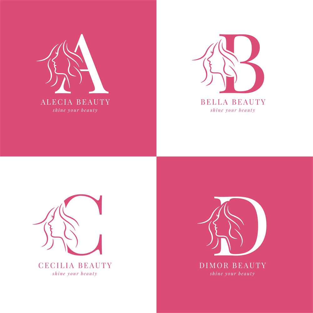 Woman Beauty Spa Organic logo badge design elements mockups