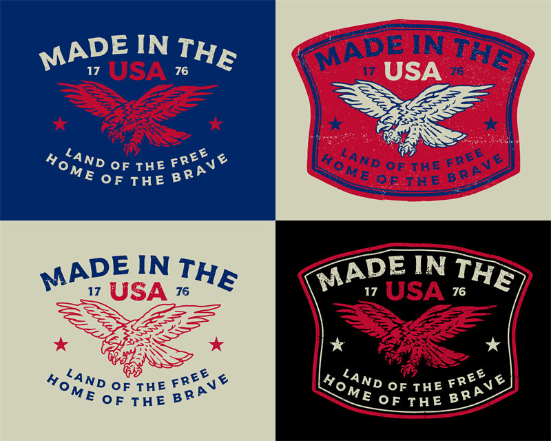 Éléments d'aigle à tête blanche des États-Unis - Illustration - Maquette de logo, dessin vectoriel à main levée