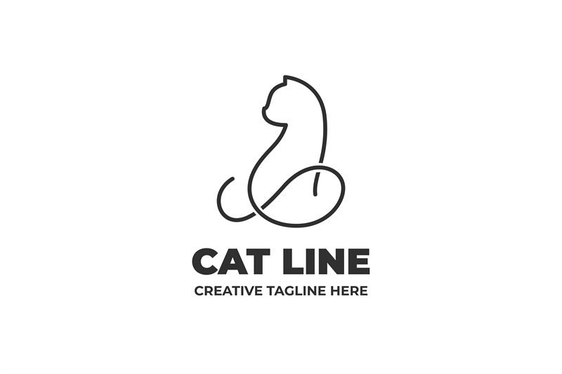 Conception de logo vectoriel d'élément de chat gratuite