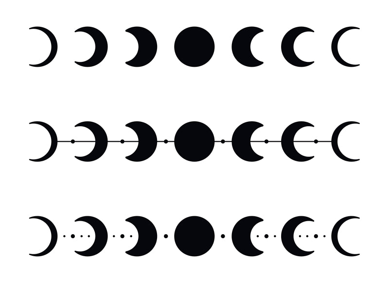 Collection Vintage Moon Set - Icônes - Éléments - Vecteur - Clair de lune