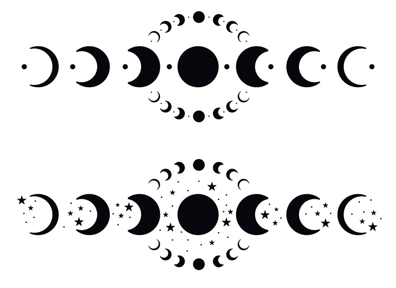 Collection Vintage Moon Set - Icônes - Éléments - Vecteur - Clair de lune