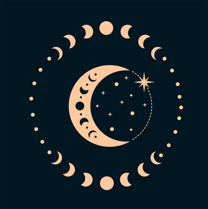 Collection Vintage Moon Set - Icônes - Éléments - Vecteur - Clair de lune