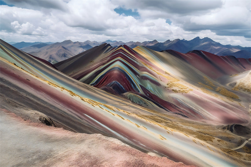 The Ades Mountain - Rainbow mountain - Colorful Mountain landscape - Png/PSD/JPG/ Free Download