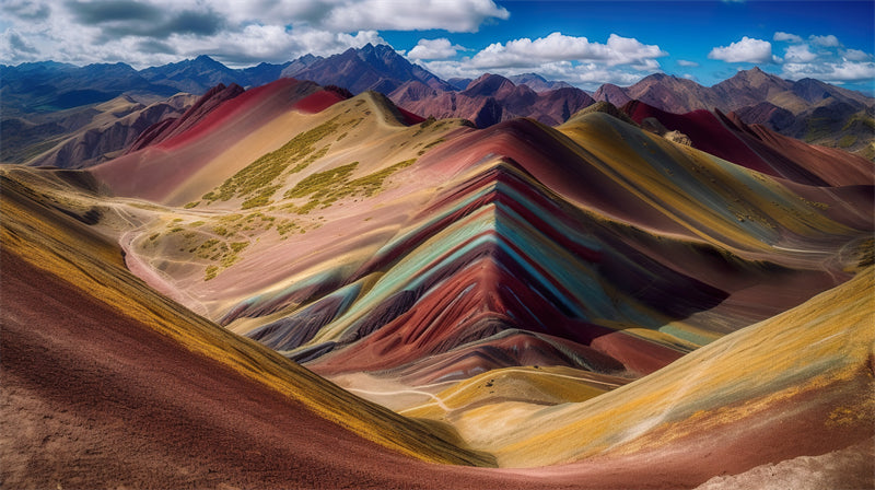 The Ades Mountain - Rainbow mountain - Colorful Mountain landscape - Png/PSD/JPG/ Free Download