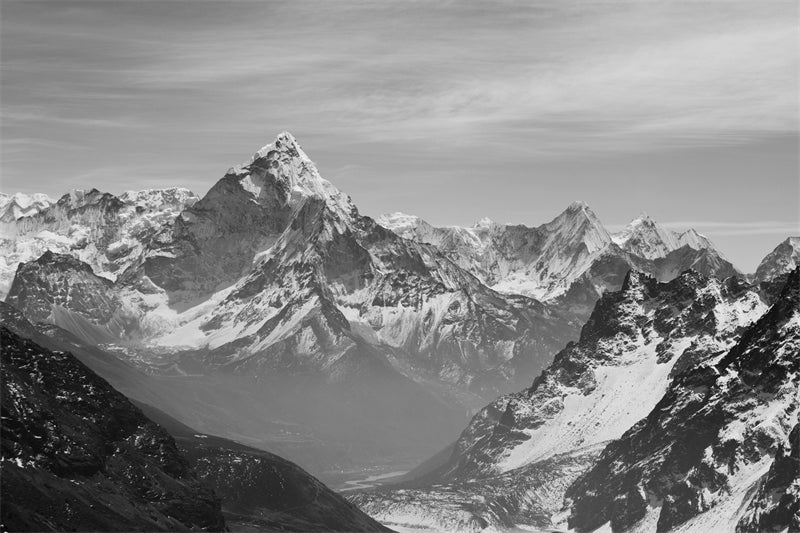 Paysage de l'Himalaya, Ama Dablam - Ciel, nuages, sommets enneigés - Téléchargement gratuit en PNG/PSD/JPG