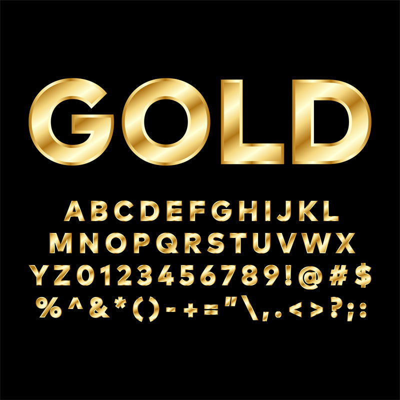 Gold ABC - Golden Font - Alphabet Design 