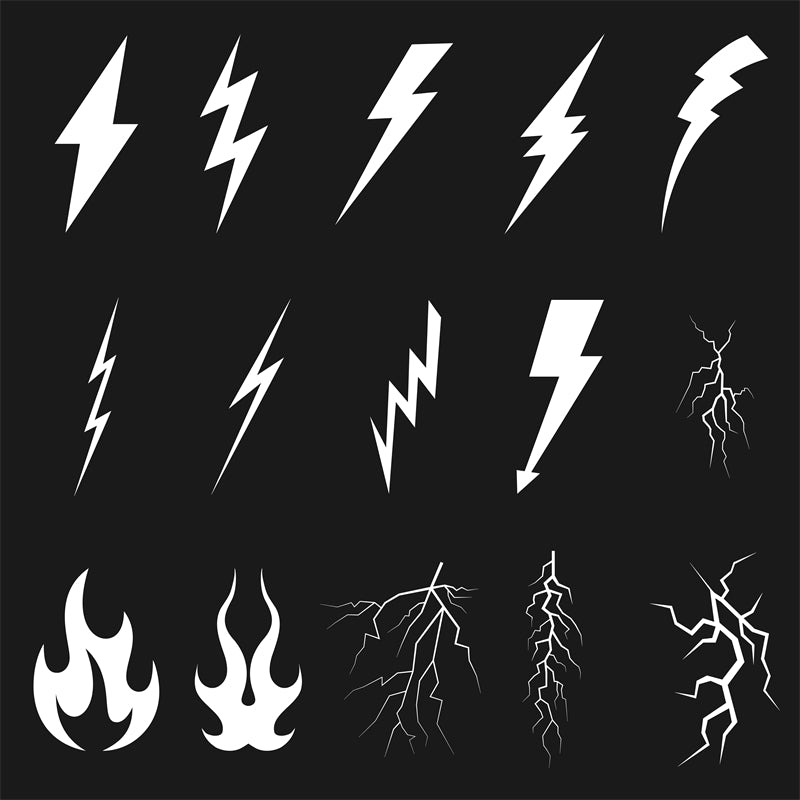 Lightning Elements Power Electrocity Signs - Illustration Logo design Download -  