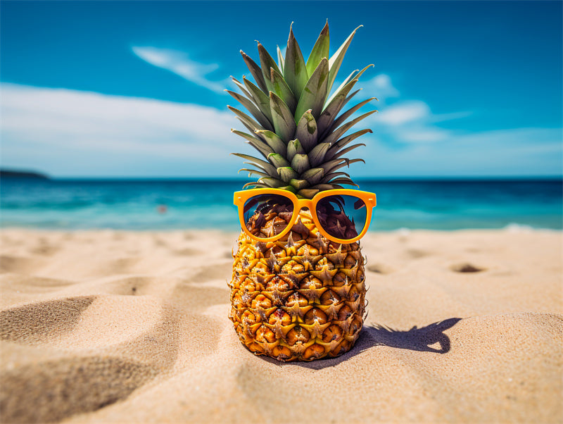 Pineapple - Hello Summer Background - Seaside Landscape photo - Fruit - Png/PSD/JPG/ Free Download 