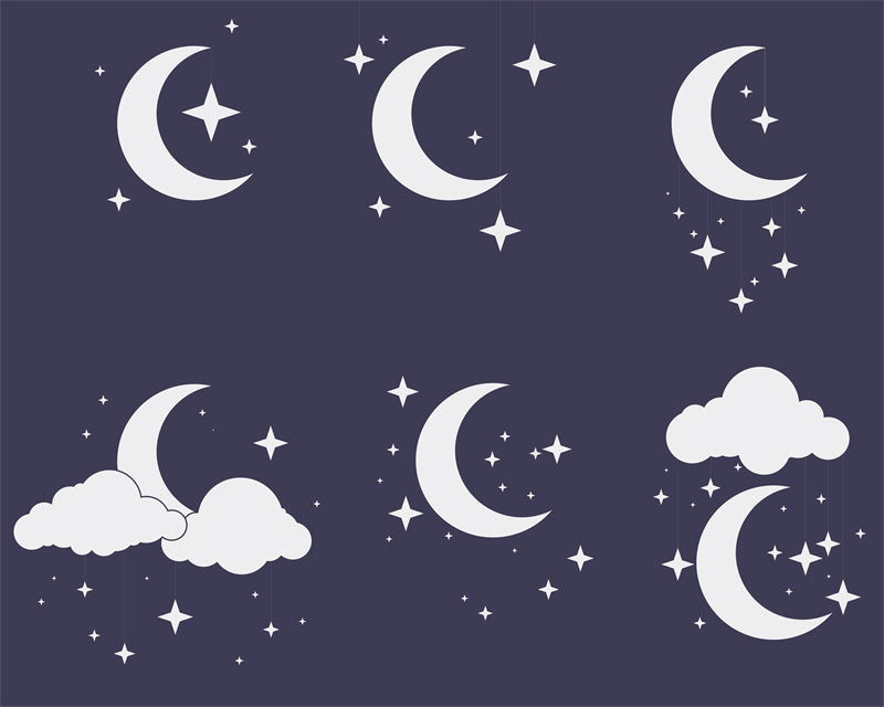 Vintage Moon Set collection - Icon -elements - Vector - Moonlight 