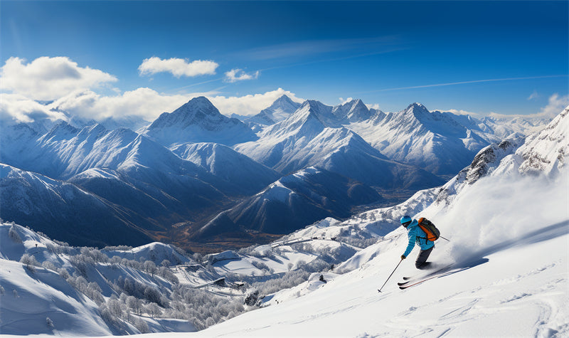 Paysage des Alpes enneigées en Europe - Randonnée en montagne, ski, téléphérique, vacances d'hiver - Téléchargement gratuit en PNG/PSD/JPG