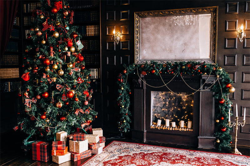 Luxurious Christmas Tree Photo Bakcground - Christmas Presents Decorative  - Png/PSD/JPG/ Free Download