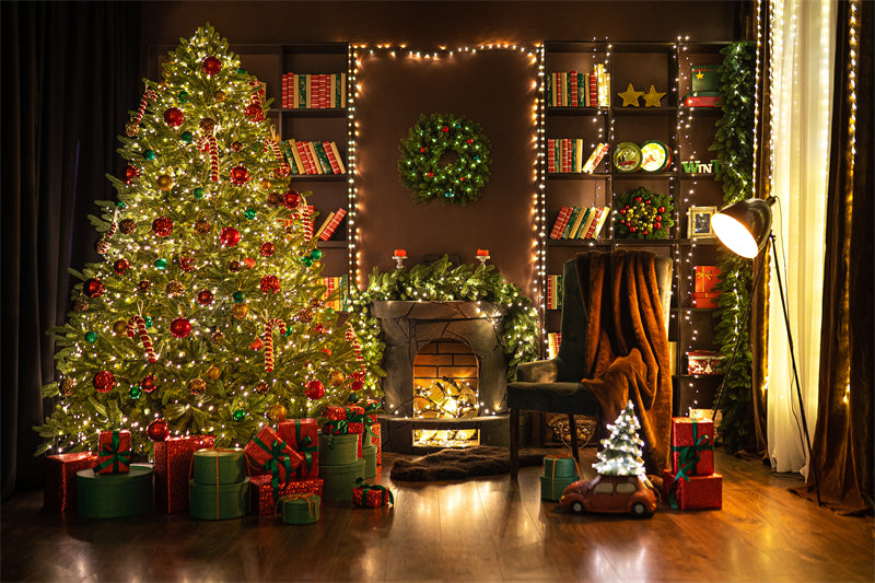 Luxurious Christmas Tree Photo Bakcground - Christmas Presents Decorative  - Png/PSD/JPG/ Free Download