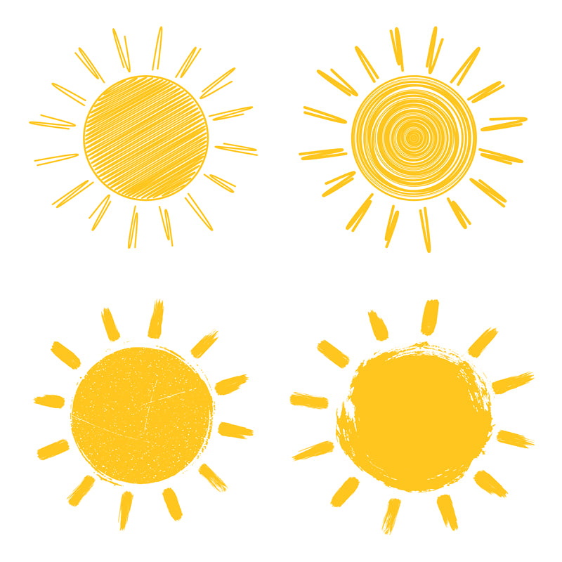 Dessins vectoriels d'éléments solaires dessinés à la main - Clip - Icône -