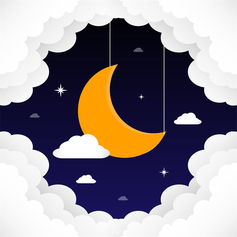 Éléments de dessin animé : Lune, clip, icône étoile au clair de lune, vecteur
